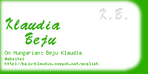 klaudia beju business card